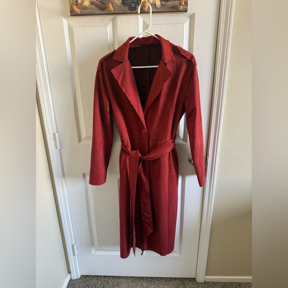 Elegant Red Trench Dress Up Classy Coat